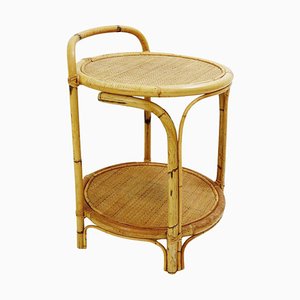 Mid-Century Modern Bamboo & Cane Side Table Bar-JG-1239418