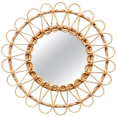 Mid-Century Modern Bamboo & Rattan Mirror, 1960-WM-1157497