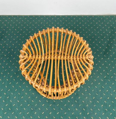 Mid-Century Modern Bamboo Rattan Stool, Italy, 1960s-LYQ-1171511