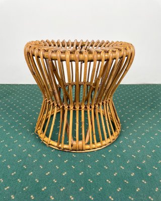 Mid-Century Modern Bamboo Rattan Stool, Italy, 1960s-LYQ-1171511