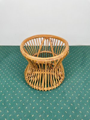 Mid-Century Modern Bamboo Rattan Stool, Italy, 1960s-LYQ-1171511