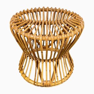 Mid-Century Modern Bamboo Rattan Stool, Italy, 1960s-LYQ-1171511