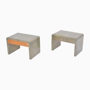 Mid-Century Modern Bedside Tables in Laquered Goat Skin by Aldo Tura, 1970s, Set of 2-FN-1716500