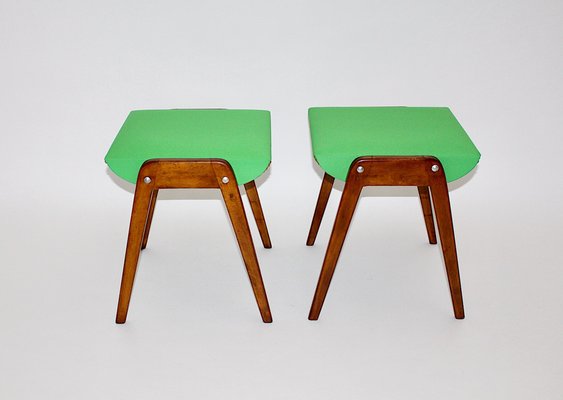 Mid-Century Modern Beech Model SW 2 Stools by Roland Rainer, Austria, 1955, Set of 2-NB-1385598