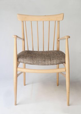 Mid-Century Modern Beige Beechwood Armchair, United States, 1950-UZ-862988