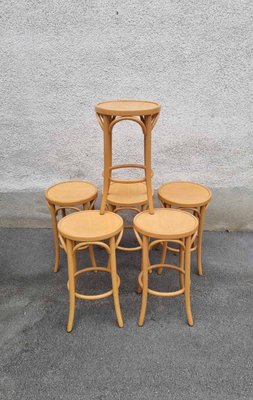 Mid-Century Modern Bentwood Bar Stools, Italy, 1980s, Set of 6-PUG-2016193