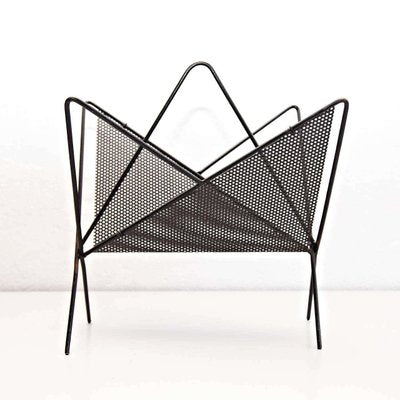 Mid-Century Modern Black Metal Magazine Holder by Mathieu Matégot, 1950s-WM-1317466