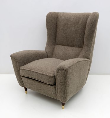 Mid-Century Modern Bouclè High Back Armchair by Isa Bergamo, 1950-FER-1747199