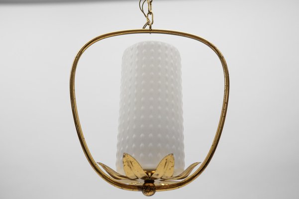 Mid-Century Modern Brass and Bubble Glass Pendant Lamp by Rupert Nikoll, Vienna, Austria, 1960s-KQB-1739014