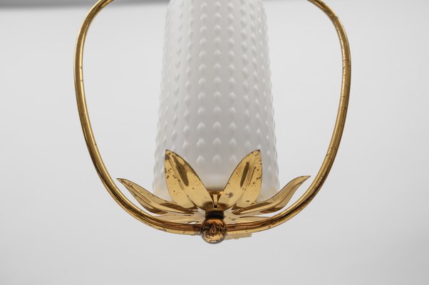 Mid-Century Modern Brass and Bubble Glass Pendant Lamp by Rupert Nikoll, Vienna, Austria, 1960s-KQB-1739014