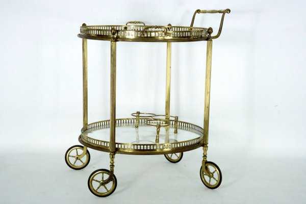 Mid-Century Modern Brass and Glass Bar Cart by Cesare Lacca, Italy, 1950s-OT-2027823