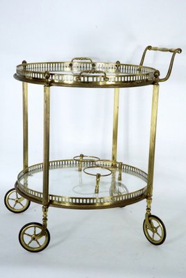 Mid-Century Modern Brass and Glass Bar Cart by Cesare Lacca, Italy, 1950s-OT-2027823