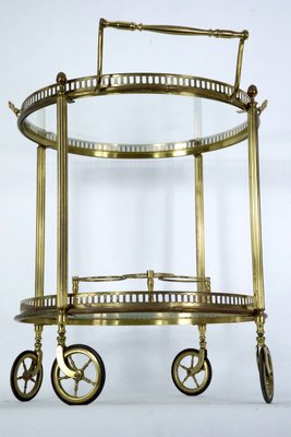 Mid-Century Modern Brass and Glass Bar Cart by Cesare Lacca, Italy, 1950s-OT-2027823