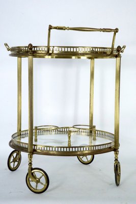 Mid-Century Modern Brass and Glass Bar Cart by Cesare Lacca, Italy, 1950s-OT-2027823