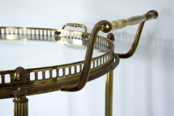 Mid-Century Modern Brass and Glass Bar Cart by Cesare Lacca, Italy, 1950s-OT-2027823