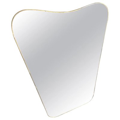 Mid-Century Modern Brass Biscuit Shaped Wall Mirror in the style of Gio Ponti-NMK-2032384