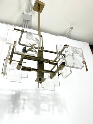 Mid-Century Modern Brass Chandelier by Sciolari, Italy, 1970s-OT-1195875