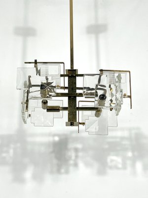 Mid-Century Modern Brass Chandelier by Sciolari, Italy, 1970s-OT-1195875