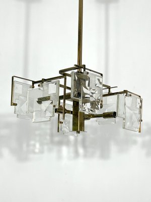 Mid-Century Modern Brass Chandelier by Sciolari, Italy, 1970s-OT-1195875