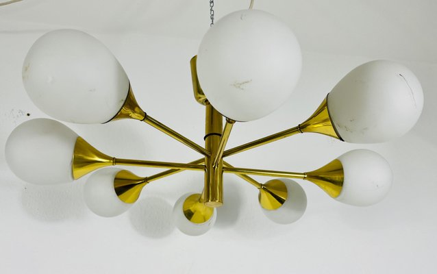 Mid-Century Modern Brass Chandelier from Kaiser Leuchten, 1960s-PUK-1351420