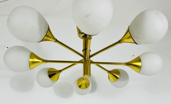 Mid-Century Modern Brass Chandelier from Kaiser Leuchten, 1960s-PUK-1351420