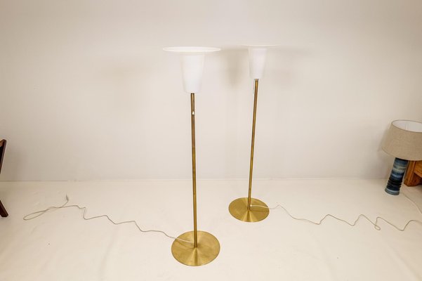 Mid-Century Modern Brass Floor Lamps from Luxus, Sweden, 1970s, Set of 2-UYK-1061323