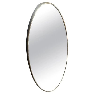 Mid-Century Modern Brass Oval Wall Mirror by Gio Ponti, 1950s-NMK-1778414