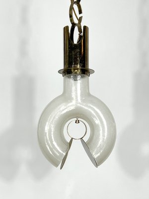 Mid-Century Modern Brass & Pulegoso Chandelier by Carlo Nason for Mazzega-OT-1209494