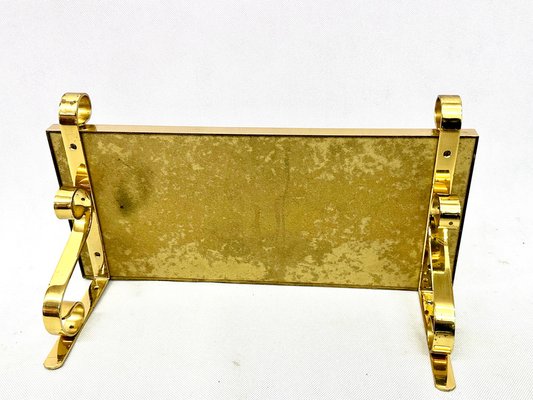 Mid-Century Modern Brass Wall Shelf with Mirror Top, 1970s-ZCY-1763610