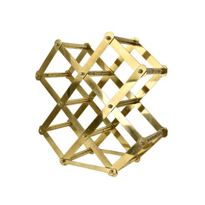 Mid-Century Modern Brass Wine Rack by Caravell-HJP-1793778