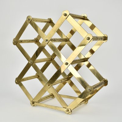 Mid-Century Modern Brass Wine Rack by Caravell-HJP-1793778