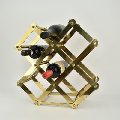 Mid-Century Modern Brass Wine Rack by Caravell-HJP-1793778