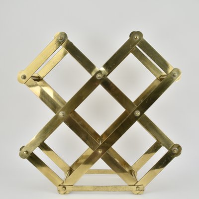 Mid-Century Modern Brass Wine Rack by Caravell-HJP-1793778