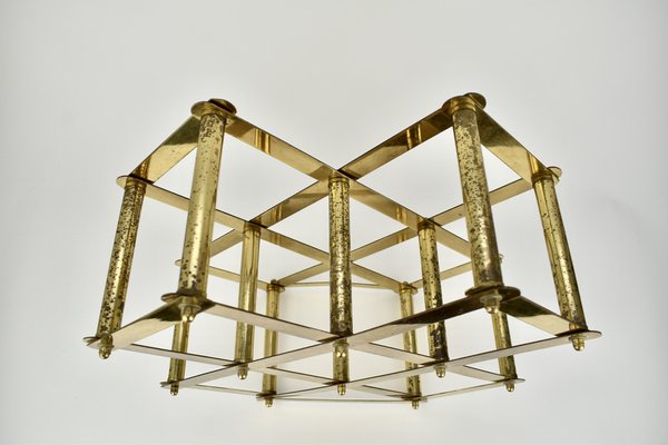 Mid-Century Modern Brass Wine Rack by Caravell-HJP-1793778