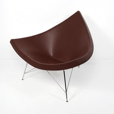 Mid-Century Modern Brown Leather Coconut Chair by George Nelson-RY-1306624