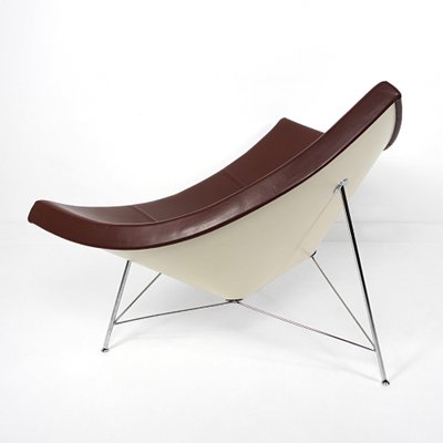 Mid-Century Modern Brown Leather Coconut Chair by George Nelson-RY-1306624