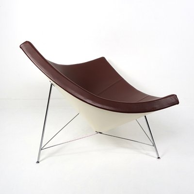 Mid-Century Modern Brown Leather Coconut Chair by George Nelson-RY-1306624