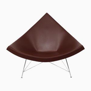 Mid-Century Modern Brown Leather Coconut Chair by George Nelson-RY-1306624