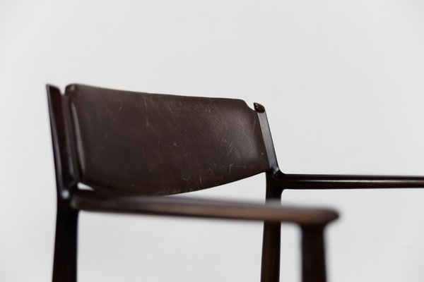 Mid-Century Modern Brown Leather Executive Chair by Arne Vodder, 1960s-ZAA-1133779