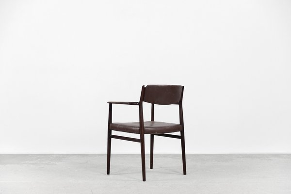 Mid-Century Modern Brown Leather Executive Chair by Arne Vodder, 1960s-ZAA-1133779