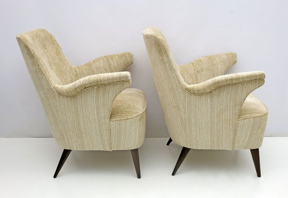 Mid-Century Modern Chenille Velvet Armchairs by Nino Zoncada for Cassina, 1950s, Set of 2-FER-1703137