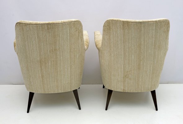 Mid-Century Modern Chenille Velvet Armchairs by Nino Zoncada for Cassina, 1950s, Set of 2-FER-1703137