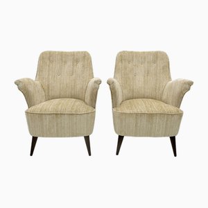 Mid-Century Modern Chenille Velvet Armchairs by Nino Zoncada for Cassina, 1950s, Set of 2-FER-1703137