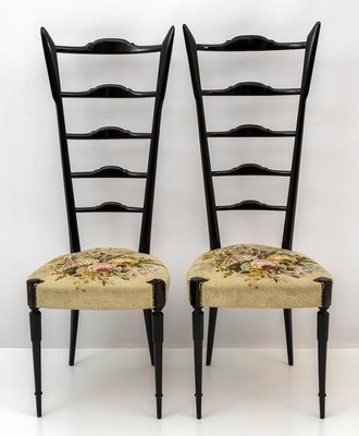 Mid-Century Modern Chiavari Style Chairs with High Back by Gio Ponti, Italy, 1950s, Set of 2-FER-1072581