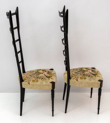 Mid-Century Modern Chiavari Style Chairs with High Back by Gio Ponti, Italy, 1950s, Set of 2-FER-1072581