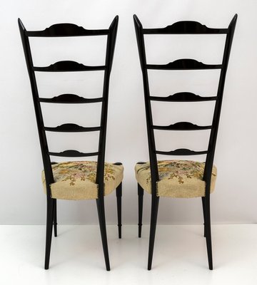 Mid-Century Modern Chiavari Style Chairs with High Back by Gio Ponti, Italy, 1950s, Set of 2-FER-1072581