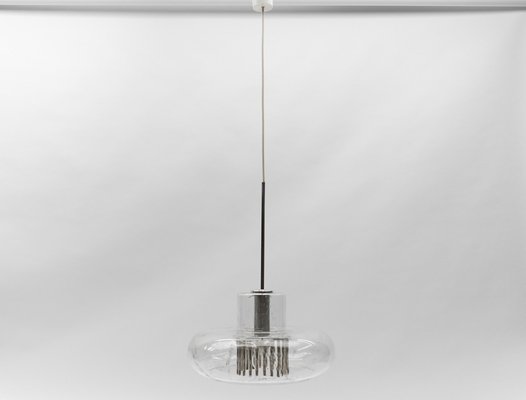 Mid-Century Modern Chrome and Glass Pendant Lamp from Doria Leuchten, 1960s-KQB-1732096