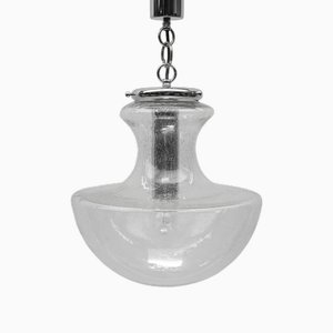 Mid-Century Modern Chrome & Bubble Glass Pendant Lamp, Germany, 1960s-KQB-1720701