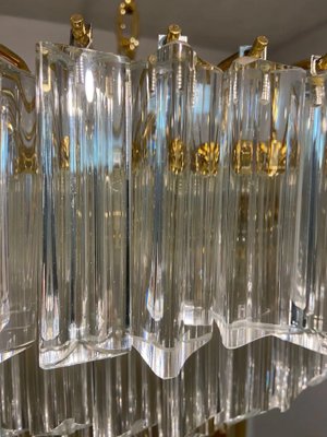 Mid-Century Modern Clear and Brown Murano Glass Triedri Chandelier from Venini, 1970s-NMK-1788044