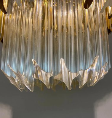 Mid-Century Modern Clear and Brown Murano Glass Triedri Chandelier from Venini, 1970s-NMK-1788044